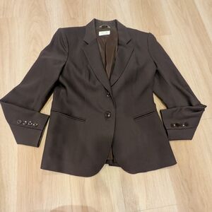 Talbots Dark Brown Vintage Wool Blazer Size 8